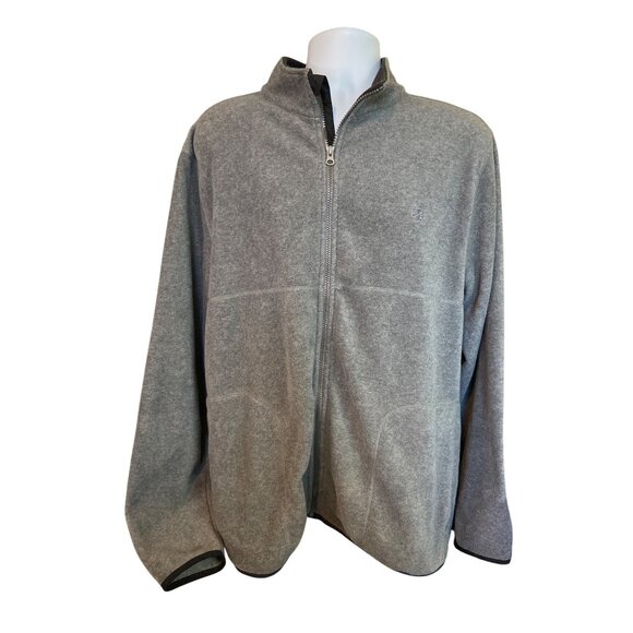 IZOD Men’s Gray Fleece Jacket XXL Full Zip Casual Outdoor Warm Layer Classic - Picture 2 of 9